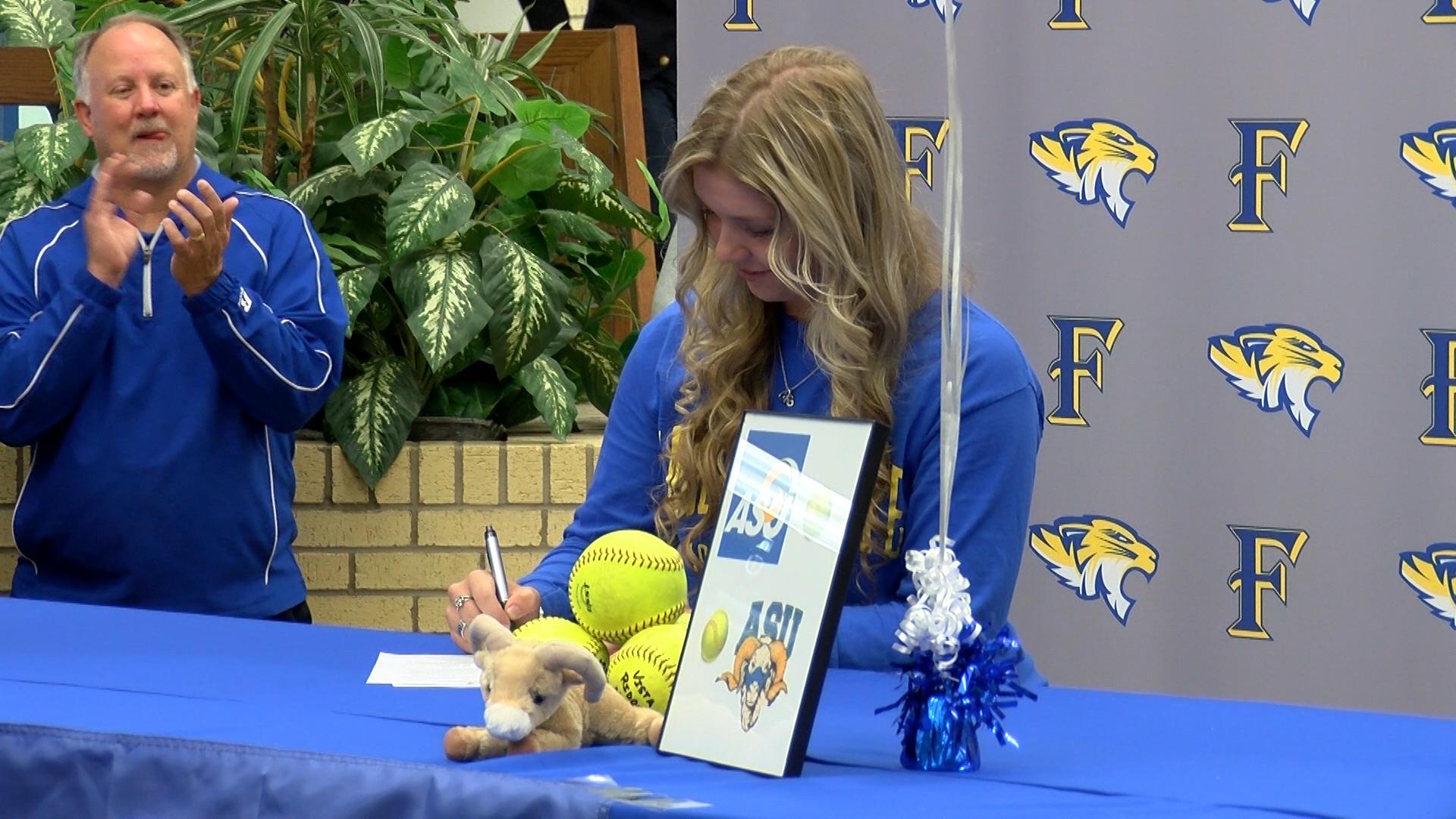 torrey hogan signs to play softball at angelo state